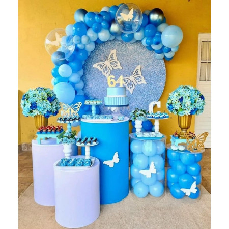 Set 12 Baloane, Cyrax, din Latex Standard, 30 cm, Albastru Deschis