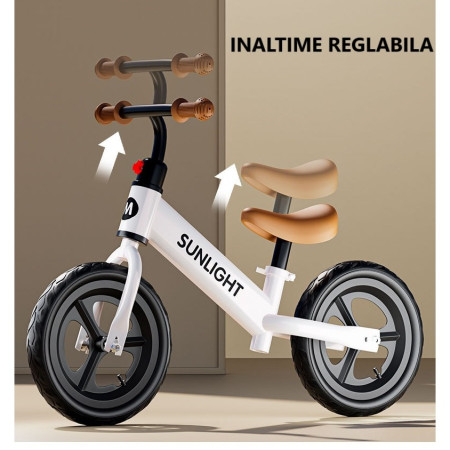 Bicicleta de Echilibru, Pentru Copii, Cyrax, Fara Pedale, Cu Doua Roti, 2-6 Ani, Inaltime Reglabila, 82 x 55 x 45 cm, Alb