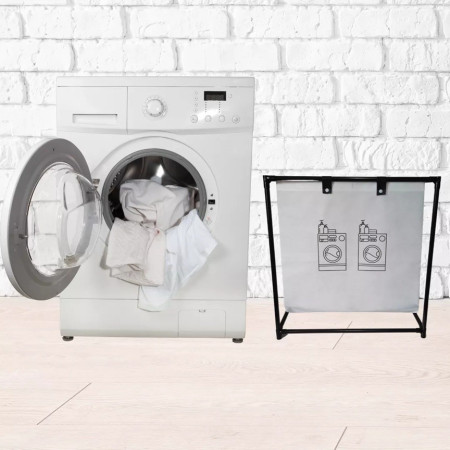 Cos de Rufe,  1 Cos, Cadru de Otel Inoxidabil, 97 x 44 x 57 cm, Negru