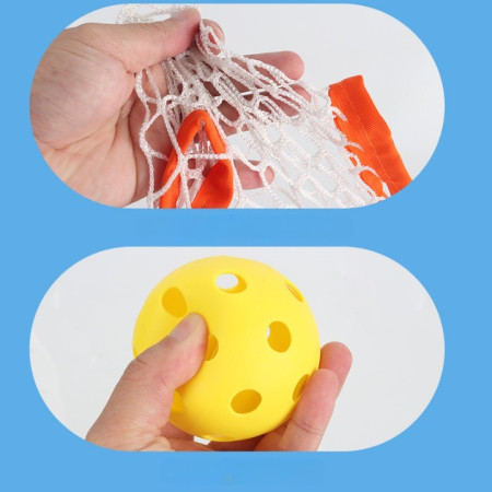 Joc Spikeball, Cyrax, pentru Copii, Joc in 2, pentru Plaja, Parcuri, Interior, 2 Plase, 2 Mingi, Senzorial, Prinderea Mingii, 50x30 cm, Multicolor