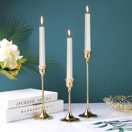 Lumanare Decorativa,  pentru Masa, 25 cm, din Parafina, fara Fum, Ardere 7.5h, Alb