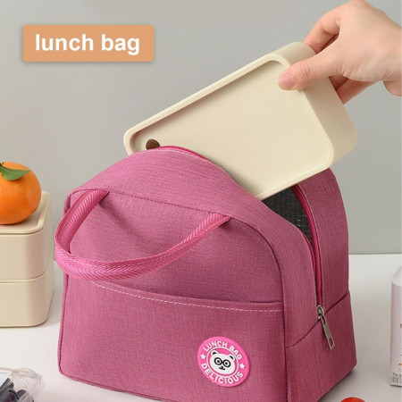 Geanta Termica pentru Pranz, Cyrax, Multifunctionala, Compartimentata, Impermeabila, cu Manere, Buzunar Exterior, 22x14x19 cm, Roz