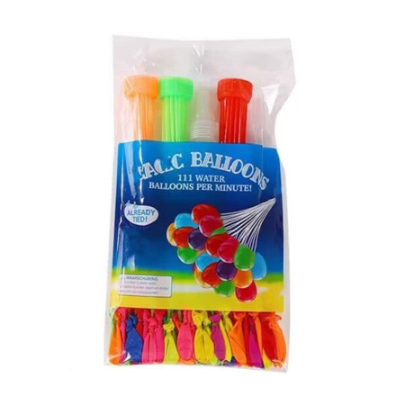 Baloane de Apa pentru Distractii, Cyrax, Baloane cu Umplere Rapida, Baloane de Lupta cu Apa, 111 bucati, din Emulsie, Multicolor