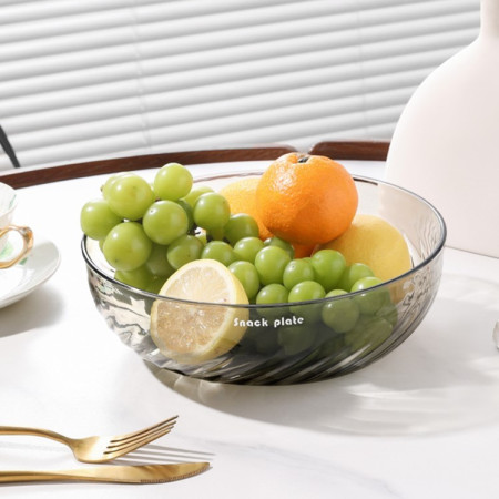 Bol cu un Singur Strat, Cyrax, pentru Fructe, Legume, Snacks, 22.4x9 cm, Transparent