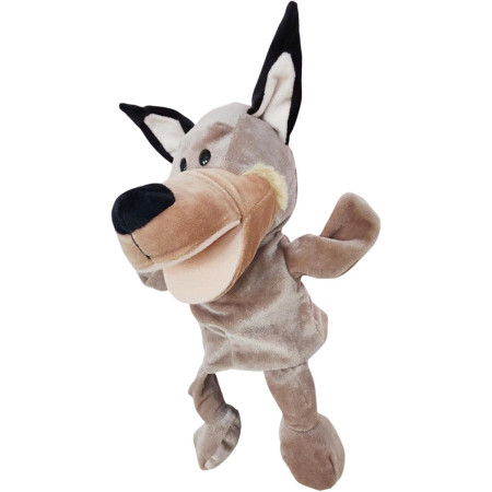 Papusa de Mana pentru Teatru de Papusi, Cyrax, din Plus, 25 x 10 x 8 cm, Model Lup, Bej