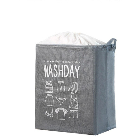 Cos de Rufe,  72 L, Textil, 30x40x60 cm, Gri, Cu Imprimeu