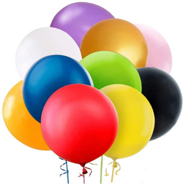Set 6 Baloane din Latex, Cyrax, Model Party Jumbo, 45 cm, Multicolore