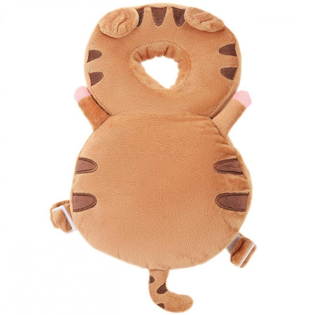 Perna tip Rucsac pentru Protectia Capului,  Tetiera tip Tigru, pentru Bebelusi, 33x6x19 cm, 180 g, Maro