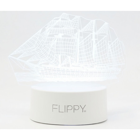 Lampa LED decorativa,  3D, Vapor, cu telecomanda, doua moduri de alimentare USB si baterii, 20 cm inaltime, din material acril si lumina multicolora, alb