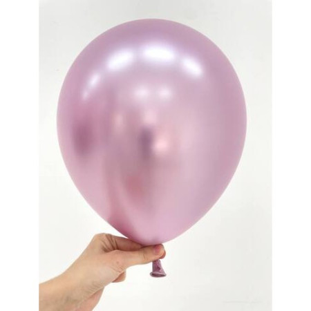 Set 12 Baloane, Cyrax, din Latex Chrome, 30 cm, Mov Deschis