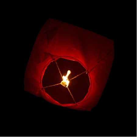 Lampion zburator, Cyrax, hartie biodegradabila, Rosu