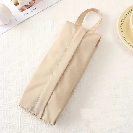 Geanta de Depozitare, Cyrax, Pentru Haine Mici, Lenjerie, Sosete, Cosmetice, Impermeabila, cu Maner, 10x20x3 cm, Crem