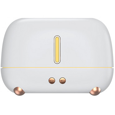 Umidificator de tip flacara,  cu aromaterapie, 7 culori, 250 ml, alb