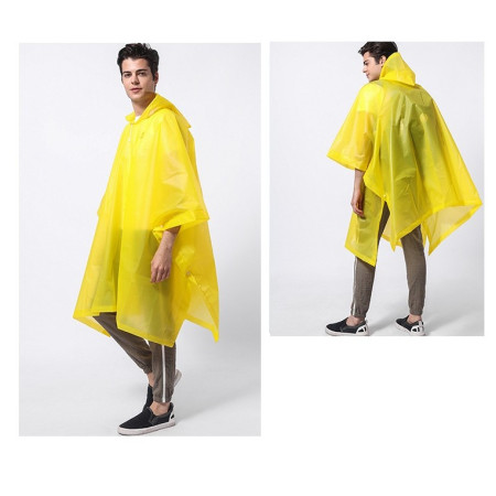 Pelerina de Ploaie,  pentru Adulti, EVA, Tip Poncho, Impermeabila, Rezistenta la Vant, Capse Laterale, 160 g, Galben