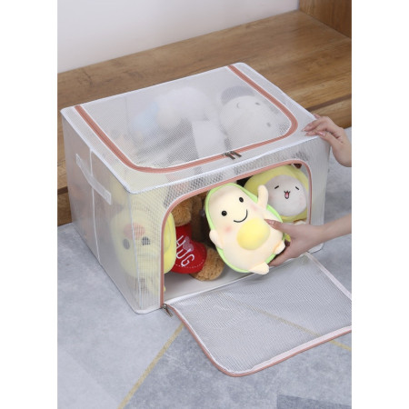 Cutie de Depozitare,  pentru Camera Copiilor, 66L, din PVC, Model Unicorn, 50 x 40 x 33 cm, Transparent