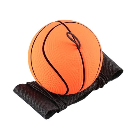 Minge Saltareata Hiperelastica, Cyrax, Model Minge de Basket cu Fixare de Mana, Space Moon Ball foarte Elastica, Antistress pentru Copii, Diametru 66 mm, Portocaliu