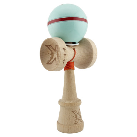 Kendama X Originala Silken, Profesionala, Cyrax, Cupe Mari KING SIZE V3, Super Sticky, Gaura in Baza, Rulment Metalic, din lemn 18 cm, Ata 55 cm, Verde Mint