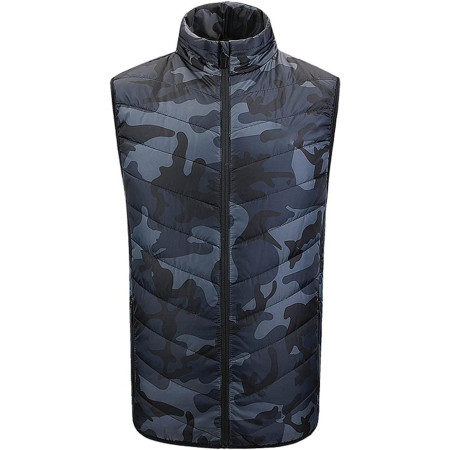 Vesta cu Incalzire,  Unisex, 2 Zone de Incalzire, Umplutura Bumbac, 3 Trepte de Temperatura, Incarcare USB, Albastru, 58 - 65 kg, Marime XL