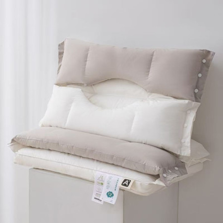 Perna Ortopedica 3 in 1,  Strat Dublu, Protectie Cervicala, pentru Adulti, 45 x 70 cm, Alb