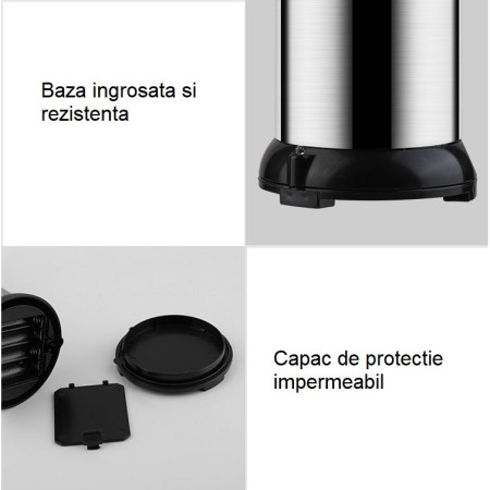 Dispenser pentru Sapun Lichid/Dezinfectant,  cu Senzor Infrarosu de Miscare, din Otel Inoxidabil, 250 ml, 19 x 11 cm, Gri