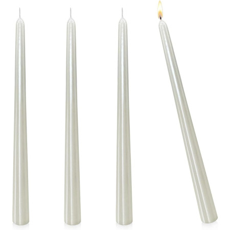 Lumanare Decorativa,  pentru Masa, 25 cm, din Parafina, fara Fum, Ardere 7.5h, Alb