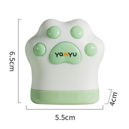 Ruleta Portabila,  Ruleta mini pentru Copii, Model Labuta de Pisica, cu Prindere, pentru Masurat Diametrul, 5.5 x 6.5 cm, Banda 1.5m, Verde