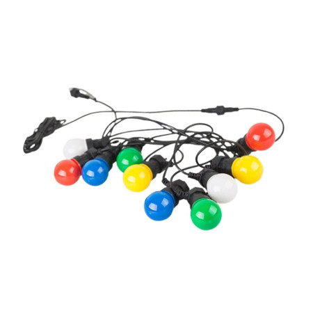 Ghirlanda Luminoasa,  fara Transformator, 10 m, 20 LED-uri Model Bulb, Interconectabila, IP65, Multicolor