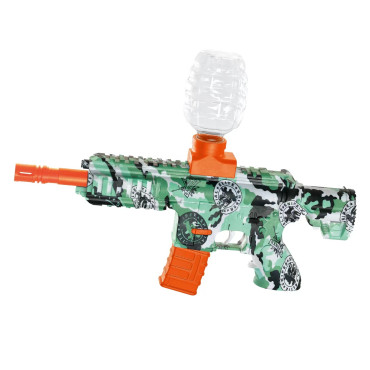 Mitraliera de jucarie electrica Cyrax cu bile de hidrogen de gel, gun bluster, tragere in rafala, varsta peste 6 ani, ochelari de protectie, 5000 de bile incluse, cablu de incarcare, 27x37 cm, M416, verde