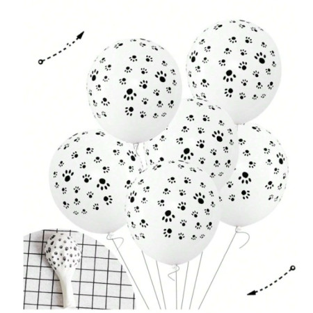 Set 10 Baloane din Latex, Cyrax, Model Party Animal Print, 3x Portocaliu, 3x Galben, 4x Alb, 23 cm, 1.4g