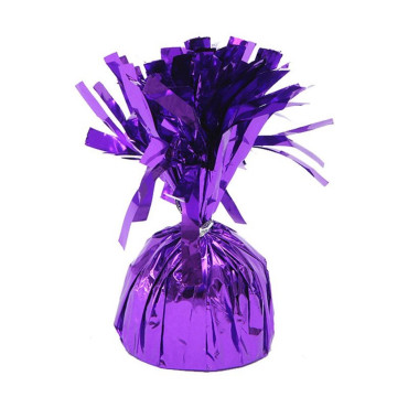 Greutate pentru Baloane cu Heliu, Cyrax, din Folie cu Franjuri, 170g, 13 x 5 x 3 cm, Mov