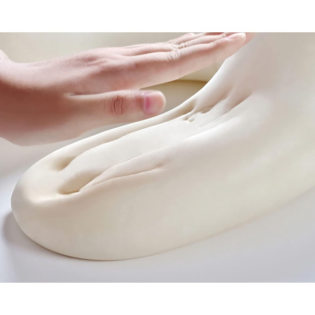 Perna de Calatorie in Forma de U,  Pentru Gat si Cap, Umplutura din Spuma cu Memorie, 30x30 cm, Model Iepuras, Accesoriu de Voiaj, Birou, Masina, Sistem Prindere Capse, Roz