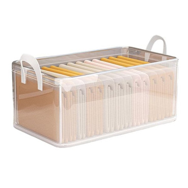 Cutie container de depozitare din PVC,  de stocare, Dimensiuni multiple, Accesoriu robust pentru organizarea de uz casnic, volum 26L, 47 x 28 x 20 cm, Transparenta