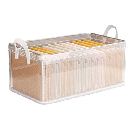 Cutie container de depozitare din PVC,  de stocare, Dimensiuni multiple, Accesoriu robust pentru organizarea de uz casnic, volum 26L, 47 x 28 x 20 cm, Transparenta