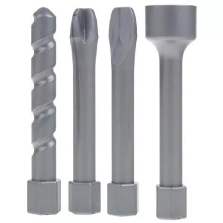 Set Jucarie pentru Copii Bormasina, Cyrax, Accesorii Incluse, 4 Capete de Schimb, Material Plastic, Interactiv, Distractiv, 21.5x17.5x6 cm, Portocaliu