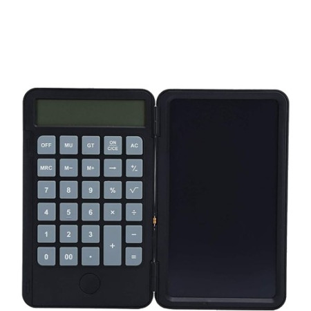 Calculator de Mana Reincarcabil cu Tabla de Scris,  Calculator Portabil, Ecran LCD, Afisaj cu 12 Cifre, Ecran de 15 cm, Culoare Negru