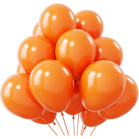 Set 12 Baloane, Cyrax, din Latex Standard, 13 cm, Portocaliu