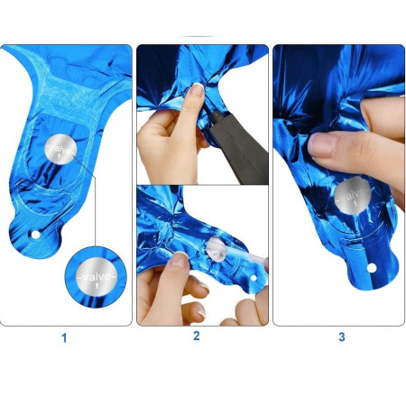 Balon din Folie Cyrax, Cifra 3, 81 cm, Pentru Aer sau Heliu, Albastru