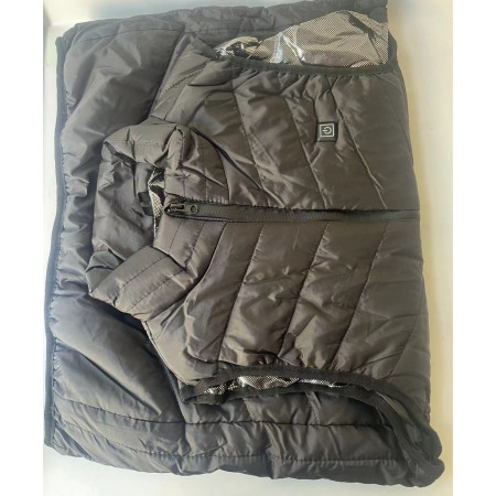 Vesta Inteligenta Incalzita,  Unisex, 2 Zone de Incalzire, Umplutura Bumbac, 3 Trepte de Temperatura, Incarcare USB, Negru, 58 - 65 kg, Marime XL