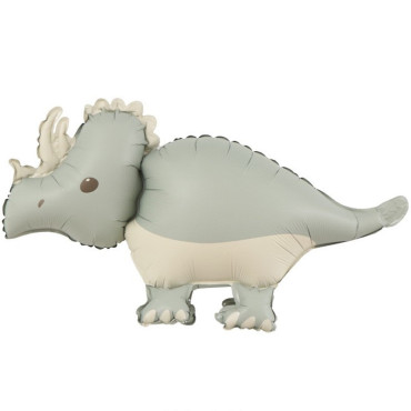 Balon din Folie Metalizata, Cyrax, Figurina Animata, Model Dinozaur, 69 x 40 cm, Ambalaj Individual, Pai Inclus, Umflare cu Aer sau Heliu, Gri