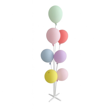 Suport pentru Baloane, Cyrax, Suport pentru 7 Baloane, pentru ziua de nastere, Nunta, Decor cu baloane, Recuzita, Compatibil cu Baloanele Standard, 80 cm, Alb
