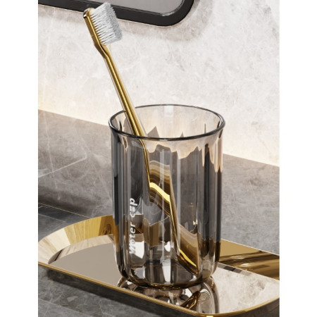 Cana de Apa pentru Clatit,  pentru Periuta de Dinti, 200 ml, 10.4 x 7.3 cm, Gri Transparent