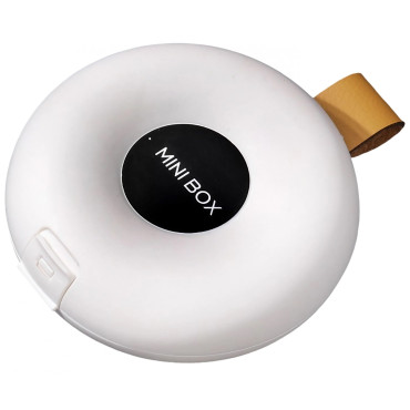 Cutie Depozitare Medicamente,  6 Compartimente, Inchidere Etans, Portabila, Rotund, Alb/Negru, PP, 8.4x2.9x8.5 cm