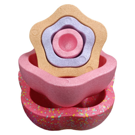 Jucarie Senzoriala de Echilibru, Cyrax, Tip Stepping Stones, 5 Piese, din Spuma, pentru Miscare, Sarituri, Prindere, Diametru 28 cm, Model 1, Multicolor