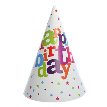 Set 6 Coifuri pentru Petrecere, Cyrax, Colectia Happy Birthday, Multicolor