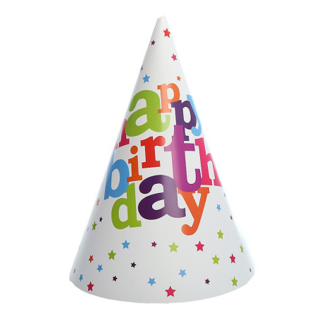 Set 6 Coifuri pentru Petrecere, Cyrax, Colectia Happy Birthday, Multicolor
