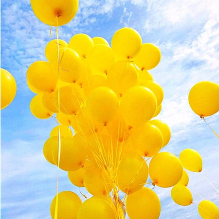 Set 12 Baloane, Cyrax, din Latex Standard, 25 cm, Galben