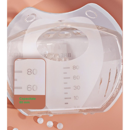 Colector de Lapte Matern, Cyrax, din Silicon Safety, Anti-debordare, 80 ml, Transparent