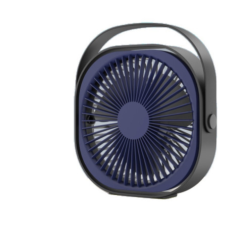 Mini ventilator pentru birou cu usb,  rotire 360 grade, 3 viteze, 1500 mA, 13.5 x 12,8, Albastru