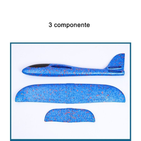 Avion Planor cu Pilot, Cyrax, Din Polistiren, Cu Lumini in Cabina Pilotului, Lungime 47 cm, Albastru