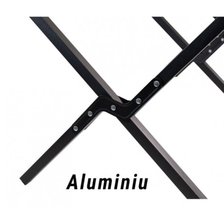 Scaun camping, Aluminiu, Pliabila,  52 x 53 x 80 cm, Negru